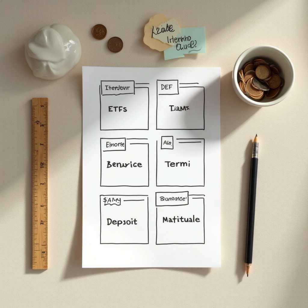 Grafické znázornenie rôznych investičných nástrojov a ich charakteristík